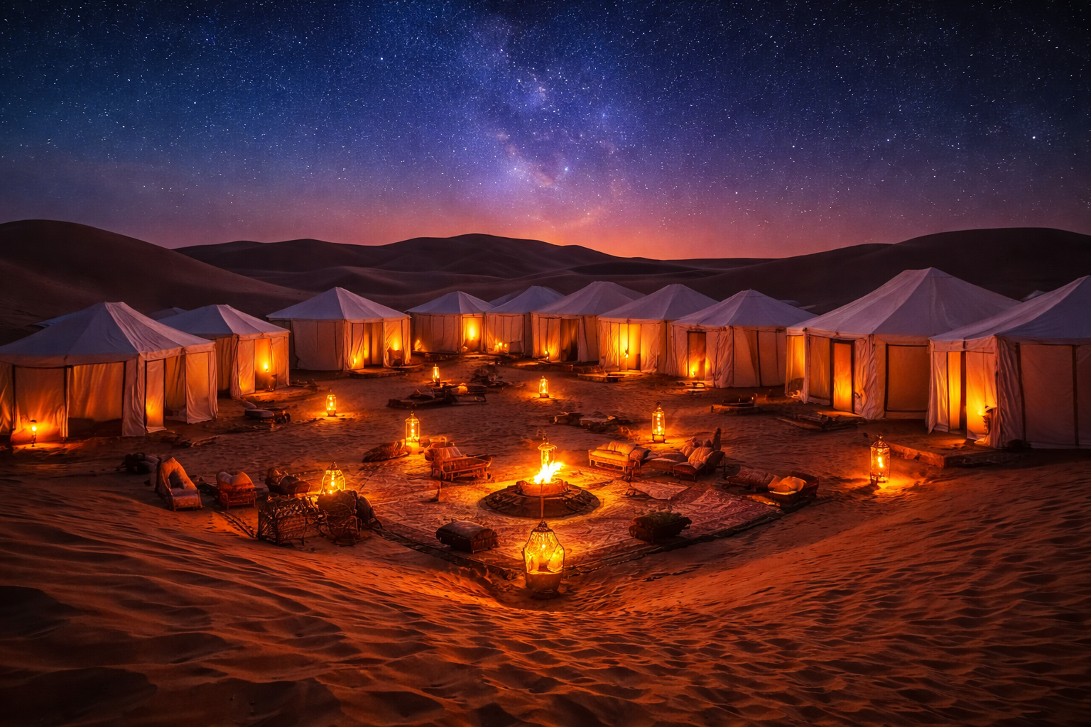 Luxury Sahara desert camp Morocco night experience